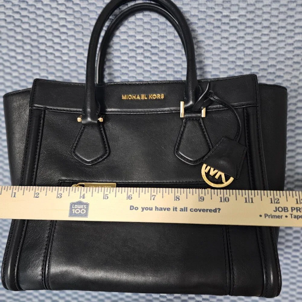 Michael Kors Collette Leather Satchel with Gold-Tone Hardware & Crossbody Strap - Picture 7 of 9